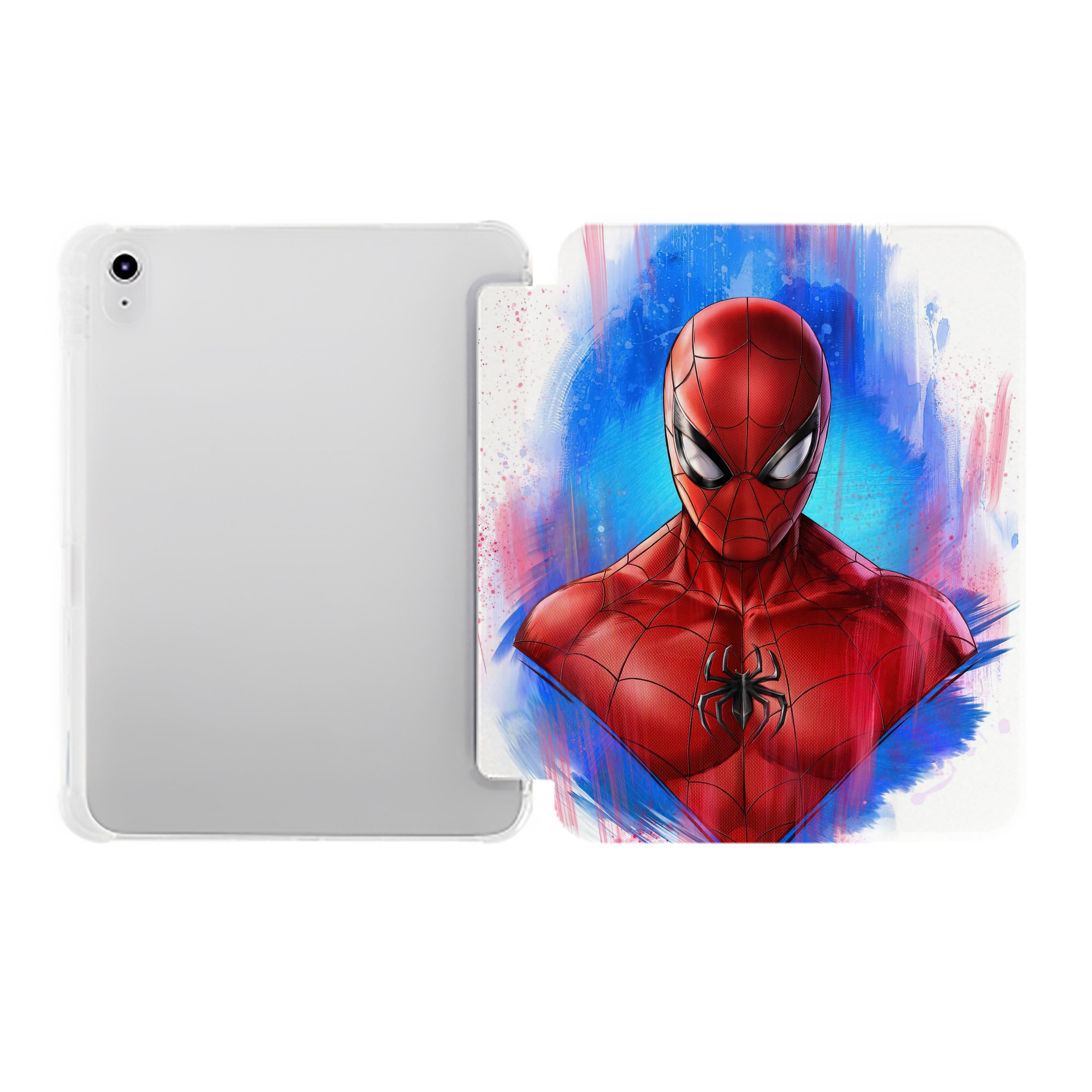 （画像用） Spider Man スパイダーマン IPad ケース ペン収納付き 三つ折りスタンド PUレザー×シリコン 対応機種9.5/10.5/10.9インチ